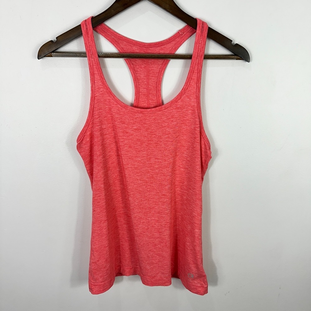 GapFit Breathe Tank XS Petite Coral Heather Racerback Minimalist Athleisure Yoga